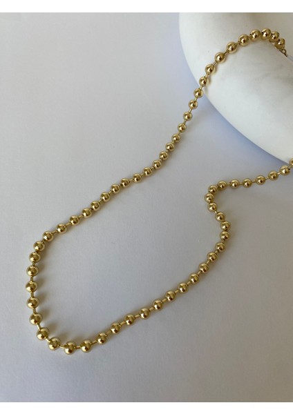 Xuping Boncuklu Topçuk Gold Kolye 50 cm fırsatları