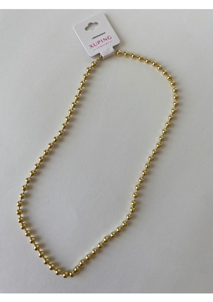 Xuping Boncuklu Topçuk Gold Kolye 50 cm indirimleri