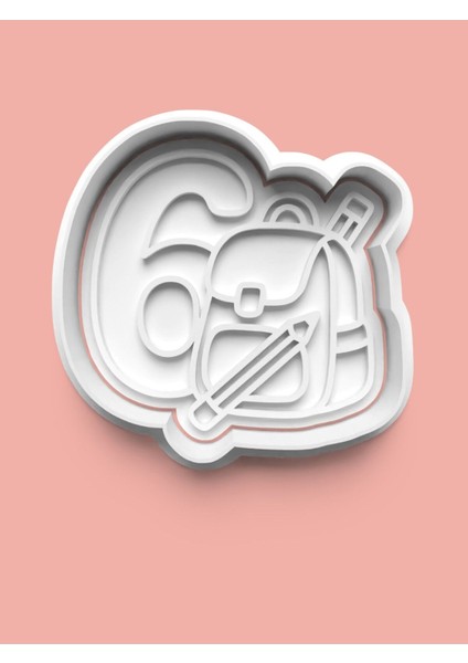 Altı Yaş Doğum Günü Kurabiye Kalıbı ve Şeker Hamuru Kalıbı - 6 Rakamı