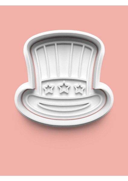 Uncle Sam Amerikan Temalı Şapka Kurabiye Kalıbı ve Şeker Hamuru Kalıbı