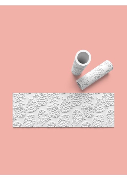 Hamur Seramik Polimer Kil Desen Verici Rulo Silindir 10 cm Uzunluk 0620-8