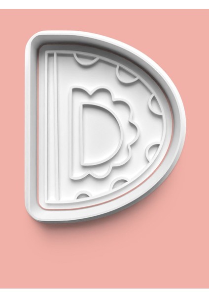 Desenli D Harfi Kurabiye Kalıbı ve Şeker Hamuru Kalıbı