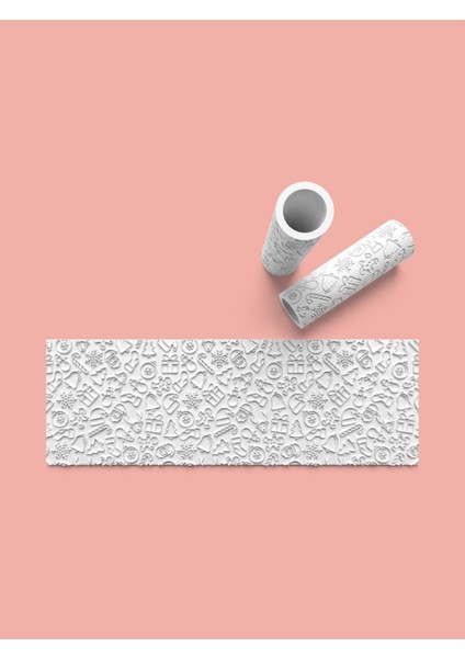 Hamur Seramik Polimer Kil Desen Verici Rulo Silindir 10 cm Uzunluk 0725-4