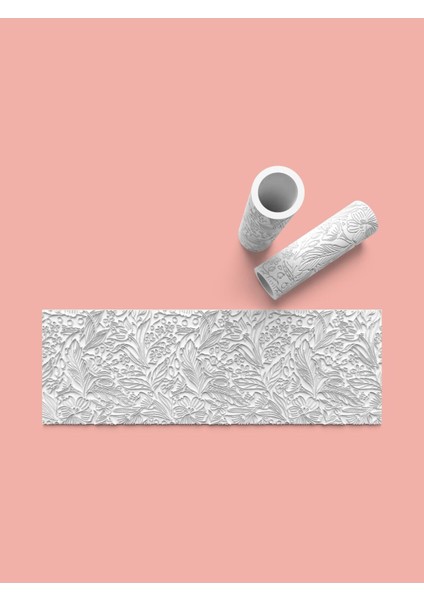 Hamur Seramik Polimer Kil Desen Verici Rulo Silindir 10 cm Uzunluk 0642-2