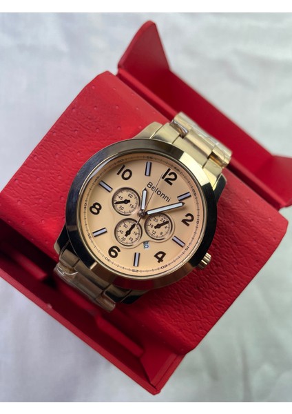 Full Rose Gold Kalın Kasalı Rakamlı & Çizgili Unisex Kol Saati fiyatları