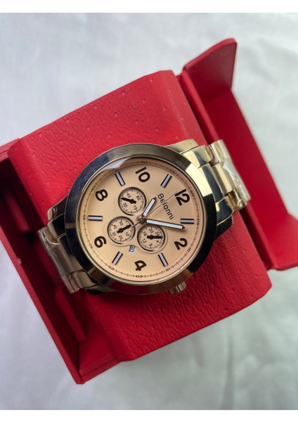 Full Rose Gold Kalın Kasalı Rakamlı & Çizgili Unisex Kol Saati modelleri