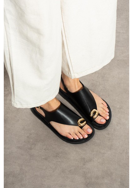 Wespa Kadın Terlik Parmak Arası Tokalı Siyah Deri fiyatları