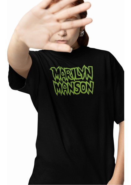 Unisex Portrait Of An American Family Sırt Baskılı Tişört, Oversize Marilyn Manson Temalı T-Shirt fiyatları
