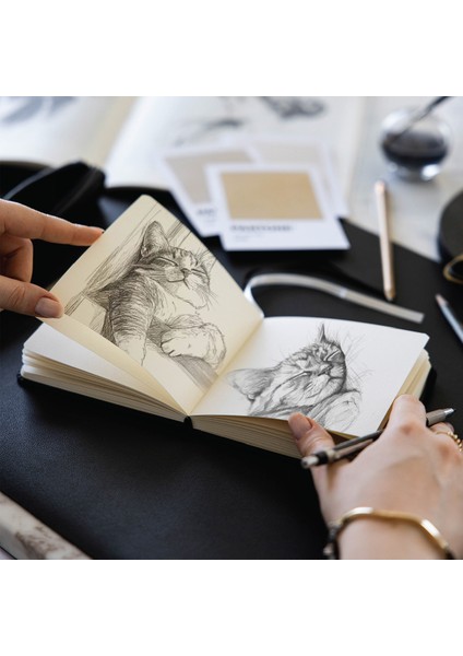 12x12 Cm Sert Kapak 80 Yaprak 140 Gr. Eskiz Defteri - Sketch Book - Siyah fiyatları