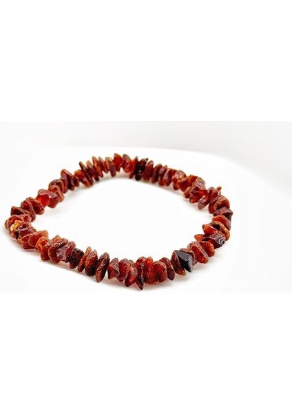 Kırık Model Kızıl Kehribar Bileklik