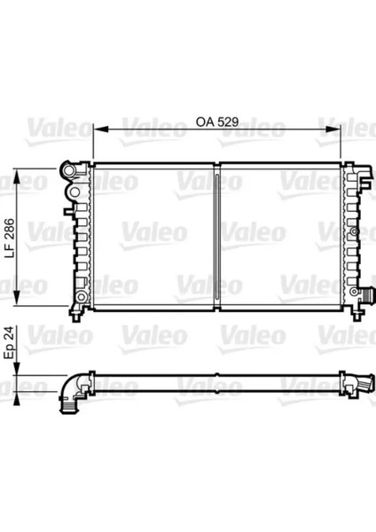 Motor Su Radyatoru P106 Saxo Tud5 (1,5dızel) Olcu: (286*529*24) 96