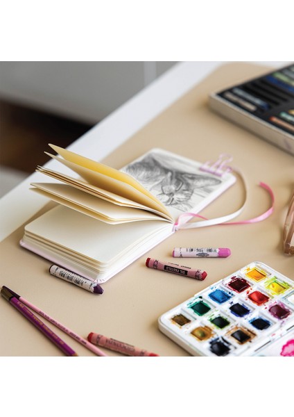 12x12 Cm Sert Kapak 80 Yaprak 140 Gr. Eskiz Defteri - Sketch Book - Pembe fiyatları