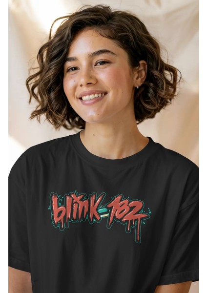 Unisex BLINK-182 Funny Sırt Baskılı Tişört, Oversize Rock Band Temalı T-Shirt fiyatları