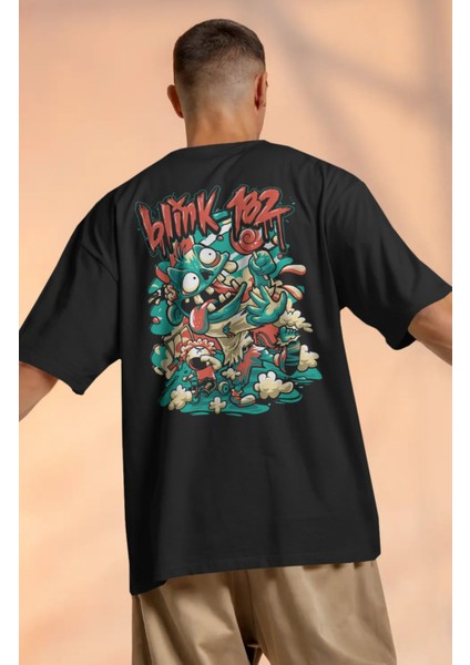 Unisex BLINK-182 Funny Sırt Baskılı Tişört, Oversize Rock Band Temalı T-Shirt modelleri