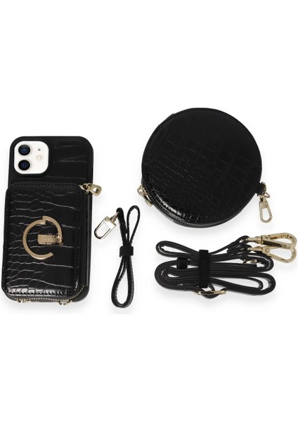 Iphone 11 Kılıf Ermes Kapak - Siyah Dsdrn