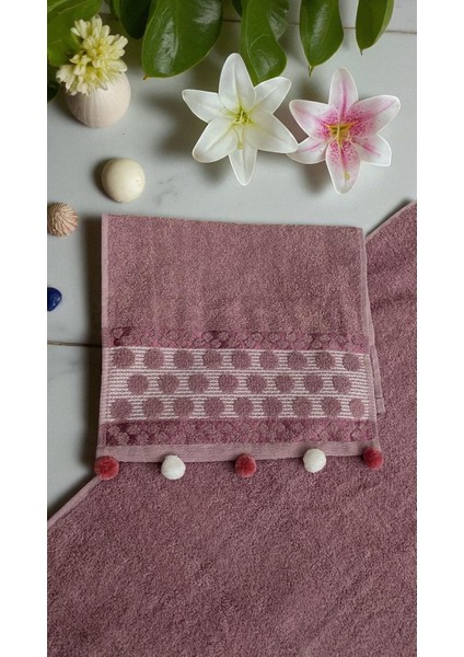 Analı Kızlı Pomponlu 2 Li Havlu Set fiyatları