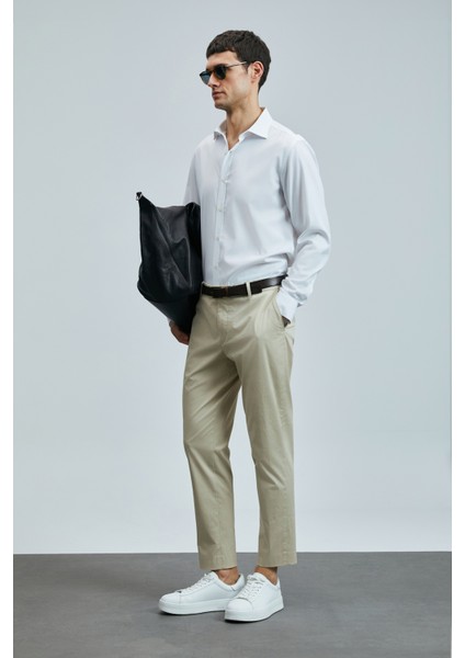 Plus Smart Erkek Chino Pantolon Slim Fit Taş