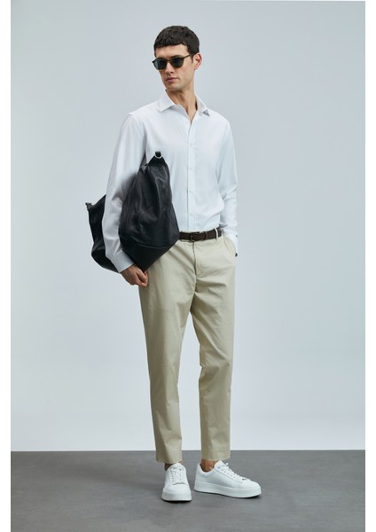 Plus Smart Erkek Chino Pantolon Slim Fit Taş
