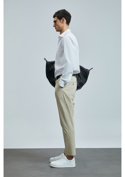 Plus Smart Erkek Chino Pantolon Slim Fit Taş