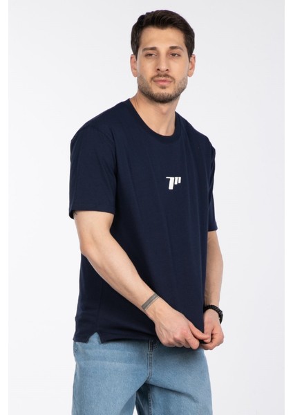 Erkek Bisiklet Yaka %100 Pamuk Rahat Kalıp 777 Sayı Baskılı T-Shirt indirimleri