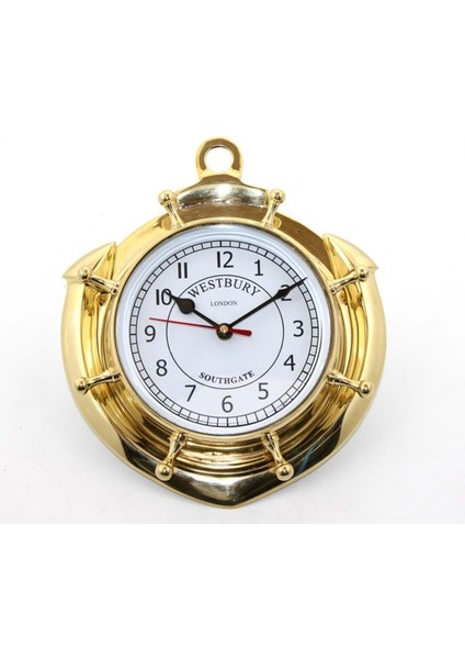 Pirinç Duvara Asmalı Çapalı Saat 26*22 cm