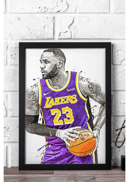 Lebron James Çerçeveli Tablo - Basketbol Nba Posteri Tablo