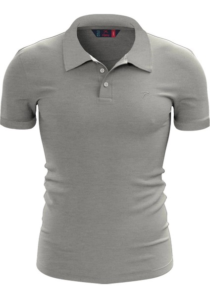 Pamuk Polo T-Shirt Impero Gri Melanj