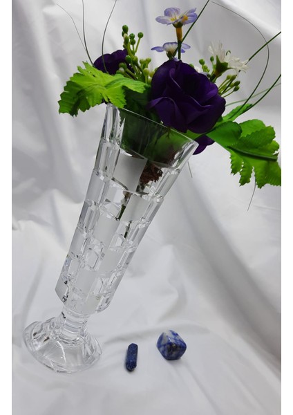 Ithal Kesme Kristal Ayaklı Cam Vazo