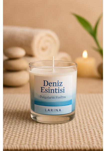 Larina Okyanus Esintisi Mum + Çubuk Tütsülük – Doğal Ev Kokusu Çiftlisi