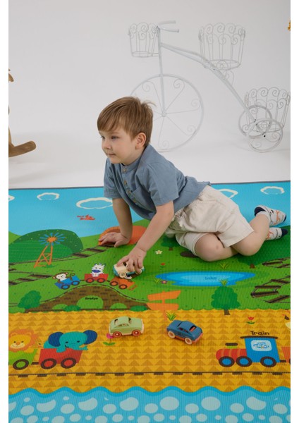 Monimubaby Çift Taraflı Oyun Matı-Oyun Halısı 140X200X1 cm fiyatları