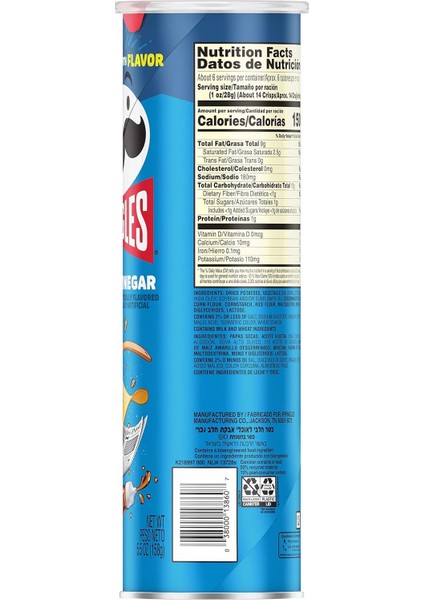 Salt & Vinegar Potato Cips 5.5 oz 158 indirimleri