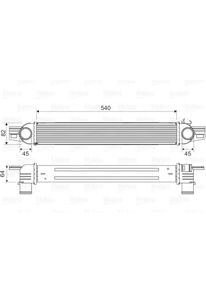 Turbo Intercoller Radyatoru Nemo Bıpper Fıorıno 1,3jtd Bıpper Nemo 1,4hdı Olcu: (540×82×64)