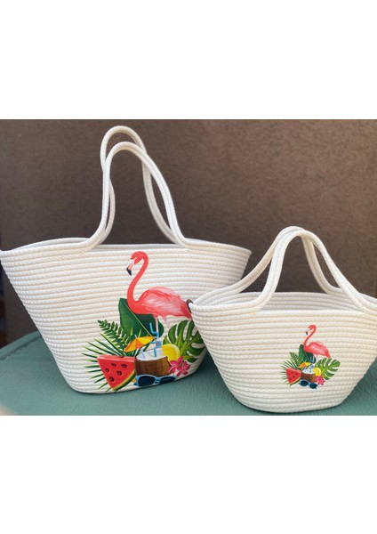 ,hasır Çanta,kol Çantası,anne Kız Plaj Çantası