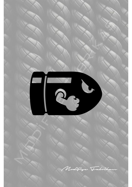 Mermi Adam Sticker Folyo - Siyah - 13.5 x 8 cm fiyatları