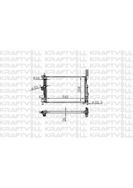 Motor Su Radyatoru (Brazıng) Fucus 1.5 - 1.6 Tdcı 11 Yenı Connect 14 1.5 - 1.6 Tdcı Olcu: (545 x 3
