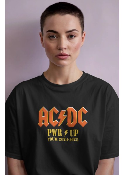 Unisex Ac-Dc World Tour 2024-2025 Sırt Baskılı Tişört, Oversize Rock Grubu Temalı T-Shirt fiyatları