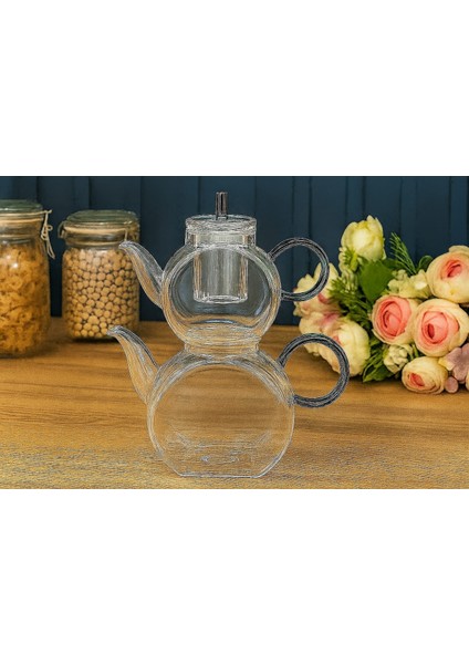 Süzgeçli Borosilikat Cam Çaydanlık - 500 ml & 1000 ml