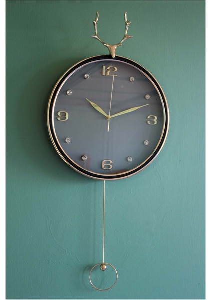 Geyikli Sarkaçlı Duvar Saati 47*35 cm Model 1