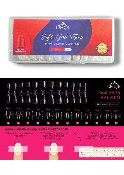 Soft Gel Tips - Balerin Kısa