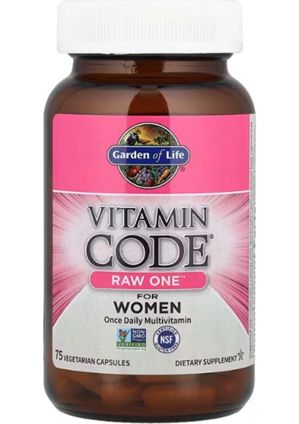 Garden Of Life Vitamin Code Raw One Once Daily Multi Vitamin For Women 75 Vegetarian Capsules