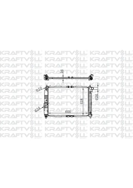 Motor Su Radyatoru Aveo Kalos T200 T250 1,4 16V mt 2003 2008 (600*418*16) Brazıng (Mt)