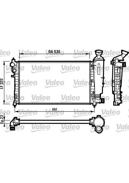 Motor Su Radyatoru TU5JP 106 Gtı Saxo Vts Klımalı TU3JP / TU5J4 (1,4 / 1,6 16V) / (96 03) Olcu: (530