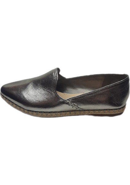 Gümüş Günlük Espadril Çarık Babet Kadın Ayakkabı