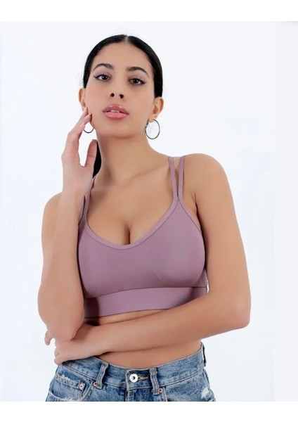 Sırt Çapraz Askılı Crop Bluz