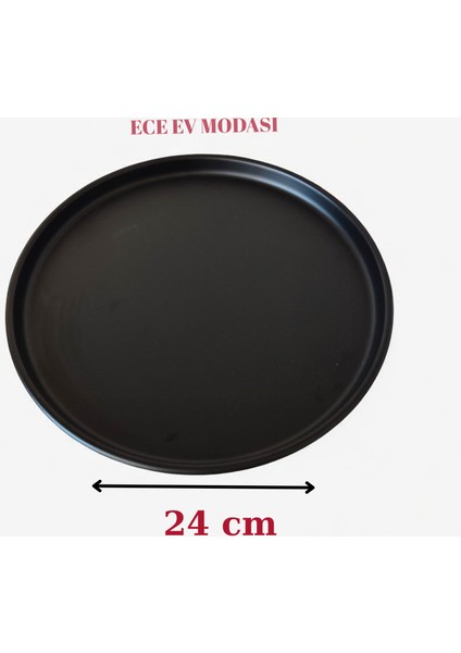 6'lı Metal Yuvarlak Çay, Kahve, Pasta Servis Tepsisi Dekoratif Sunum Tepsisi 24 cm modelleri