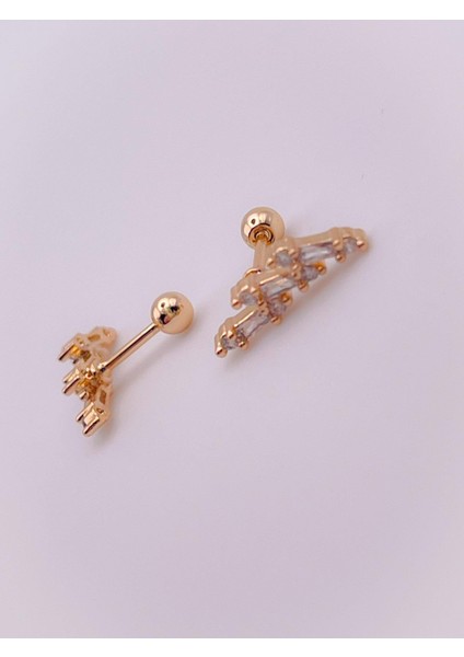 Cerrrahi Çelik Piercing ( Pirsing ) Üç Ince Taşlı Tragus Helix Piercing (1ADET) modelleri