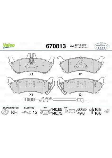 Fren Balatası Arka Ml-Class W163 9805