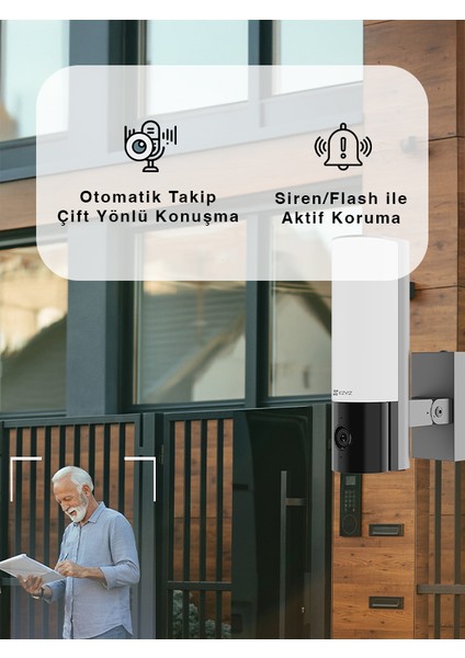 Ezvız El3 2mp Wi-Fi Akıllı Işıklı Güvenlik Kamerası – Spotlight Led, Hareket Algılamalı, Gece Görüşlü, IP65 Dış Mekân, Iki Yönlü Sesli, Alarm Destekli | Fynix Teknoloji