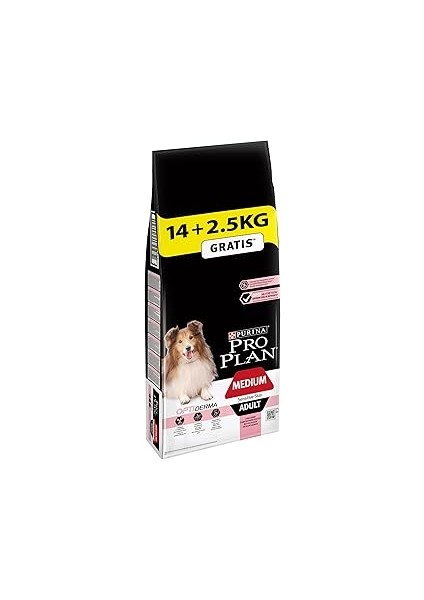 Pro Plan Medium Somonlu Kuru Köpek Maması, Yetişkin, 14 kg + 2.5 kg Hediye