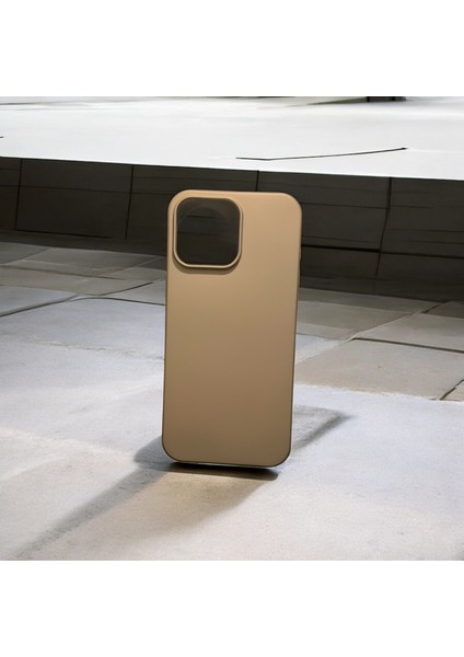 IPhone 16 Promax Iç Kısım Astarlı Kadife Dokulu Lansman Yumuşak Silikon Kılıf ,çöl